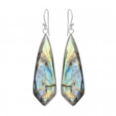 Labradorite fancy 925 silver bezel earring